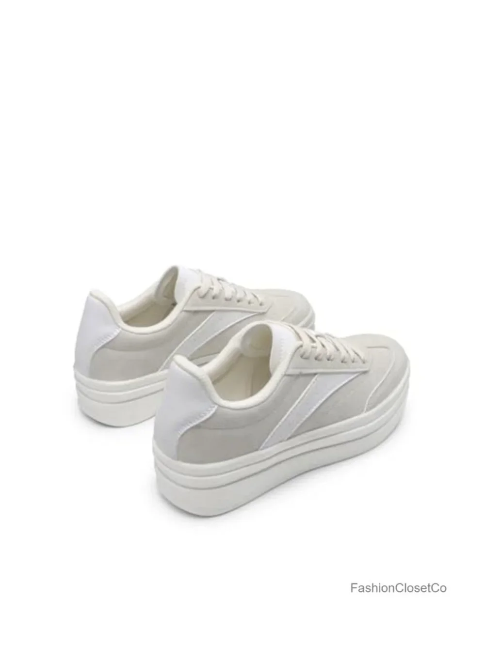 Women's Platform Sneakers Faux Suede Lace-Up Casual Comfortable Fashion Shoes